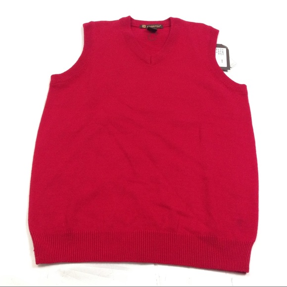 New Men's Sweater Vest Red Size XS Solid - Picture 1 of 2